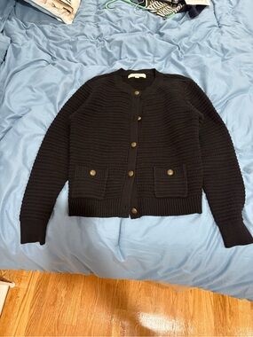 LOFT Knit Button-Up Cardigan
